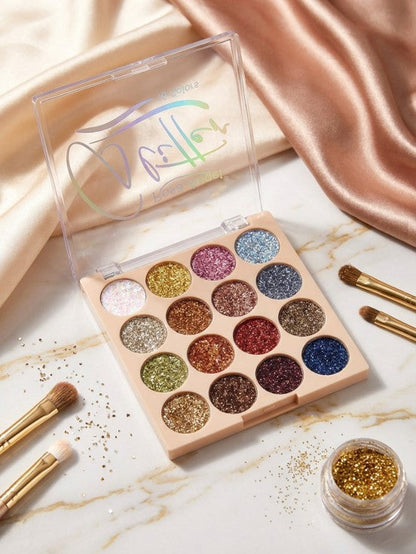 Rosa Angel Metallic Shimmer Glitter Eyeshadow Pigmented 16 Colors